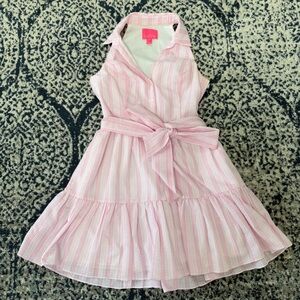 Lilly Pulitzer Pink and White Stripe Seersucker Dress